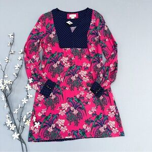 NWT!! Anthropologie MAEVE pheasant print long sleeve dress, 6.